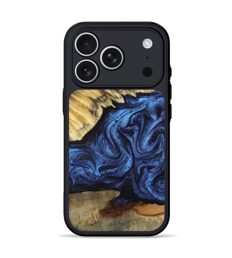 iPhone 17 Pro Wood Phone Case - Sarahi (Blue, 802106)
