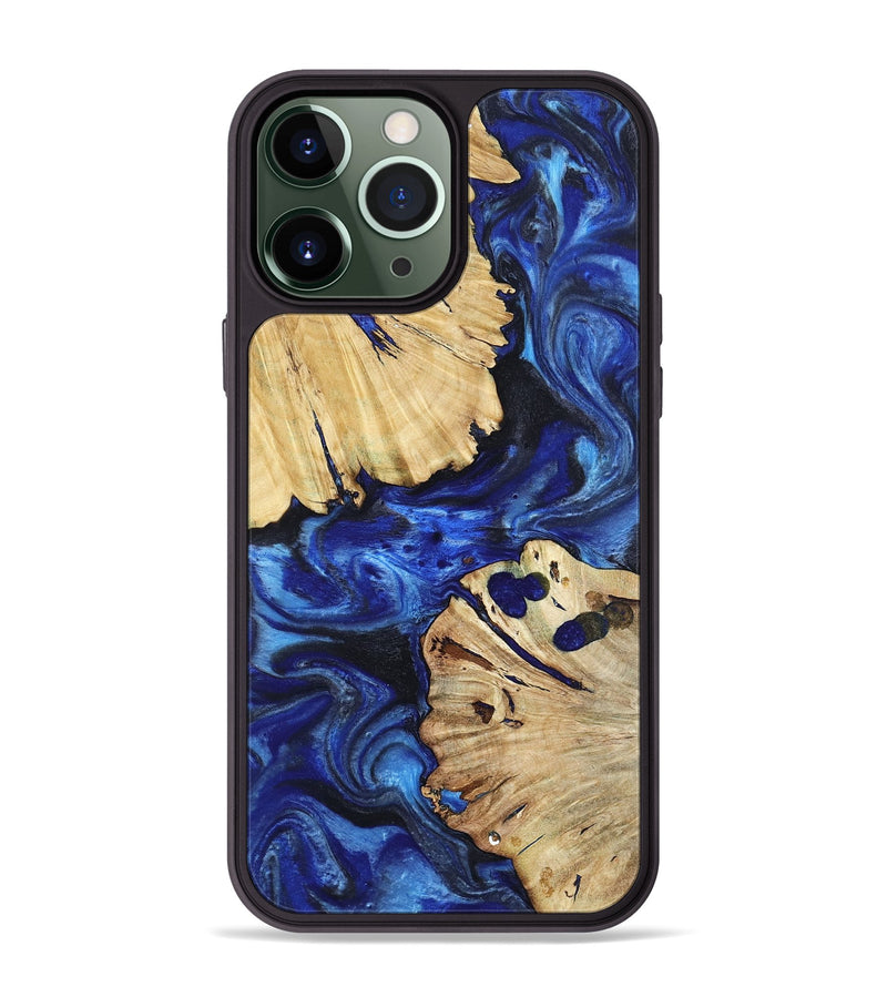 iPhone 13 Pro Max Wood Phone Case - Meadow (Blue, 802344)