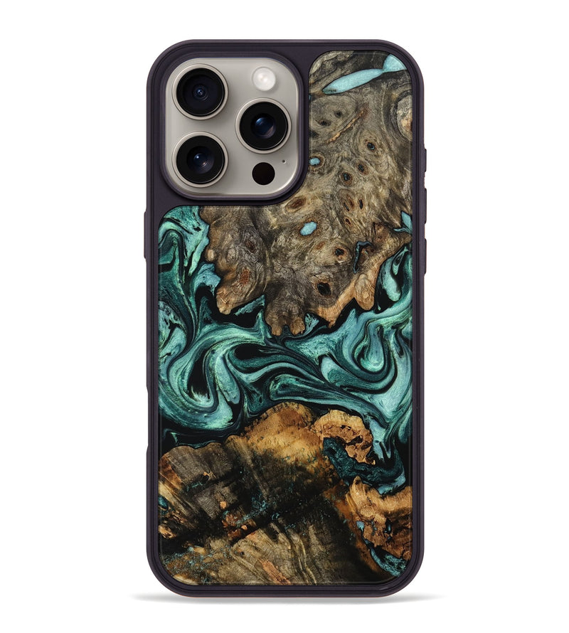 iPhone 16 Pro Max Wood Phone Case - Alia (Green, 802366)