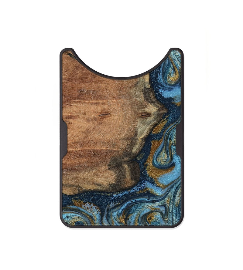Alloy Wood Wallet - Jamel (Teal & Gold, 802401)