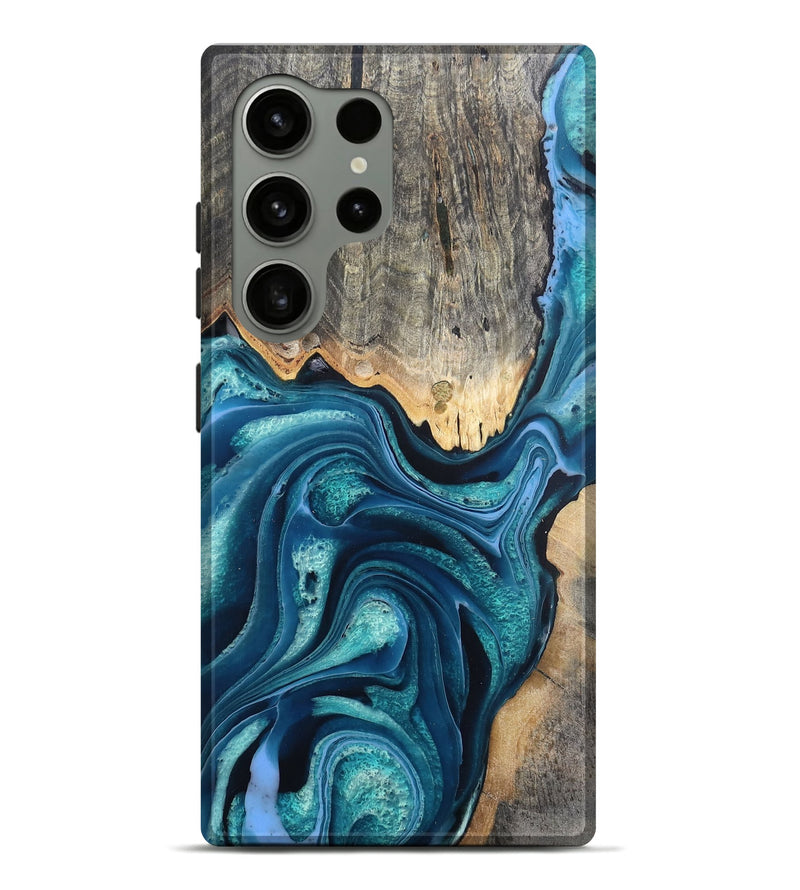 Galaxy S24 Ultra Wood Live Edge Phone Case - Hailey (Blue, 802427)