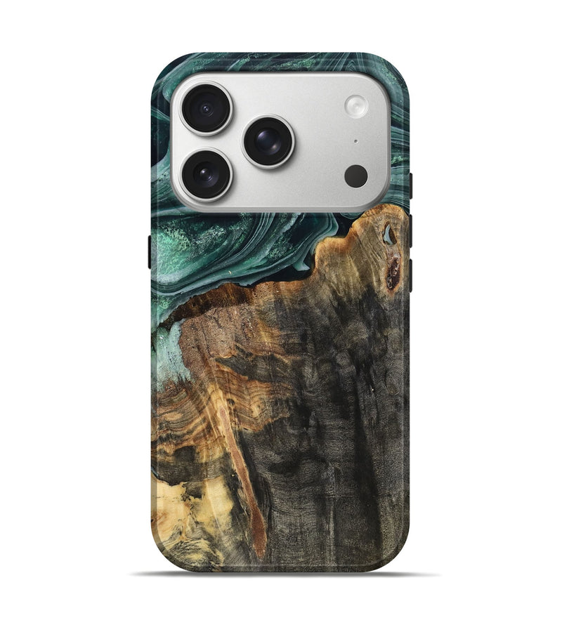 iPhone 17 Pro Wood Live Edge Phone Case - Dovie (Green, 802431)