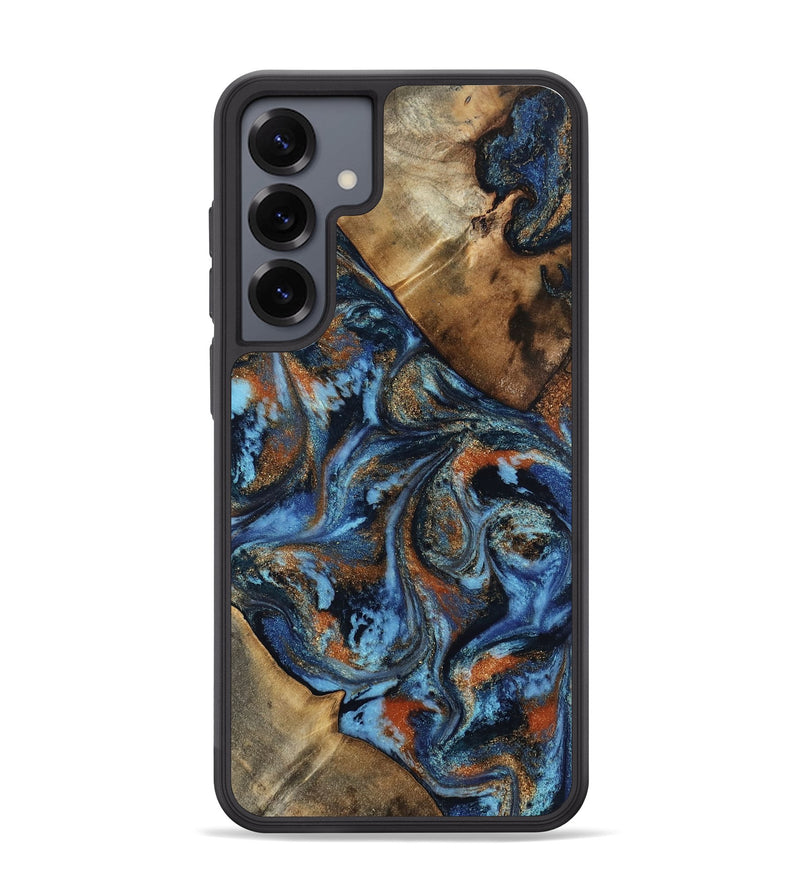 Galaxy S25 Plus Wood Phone Case - Zavier (Teal & Gold, 802451)