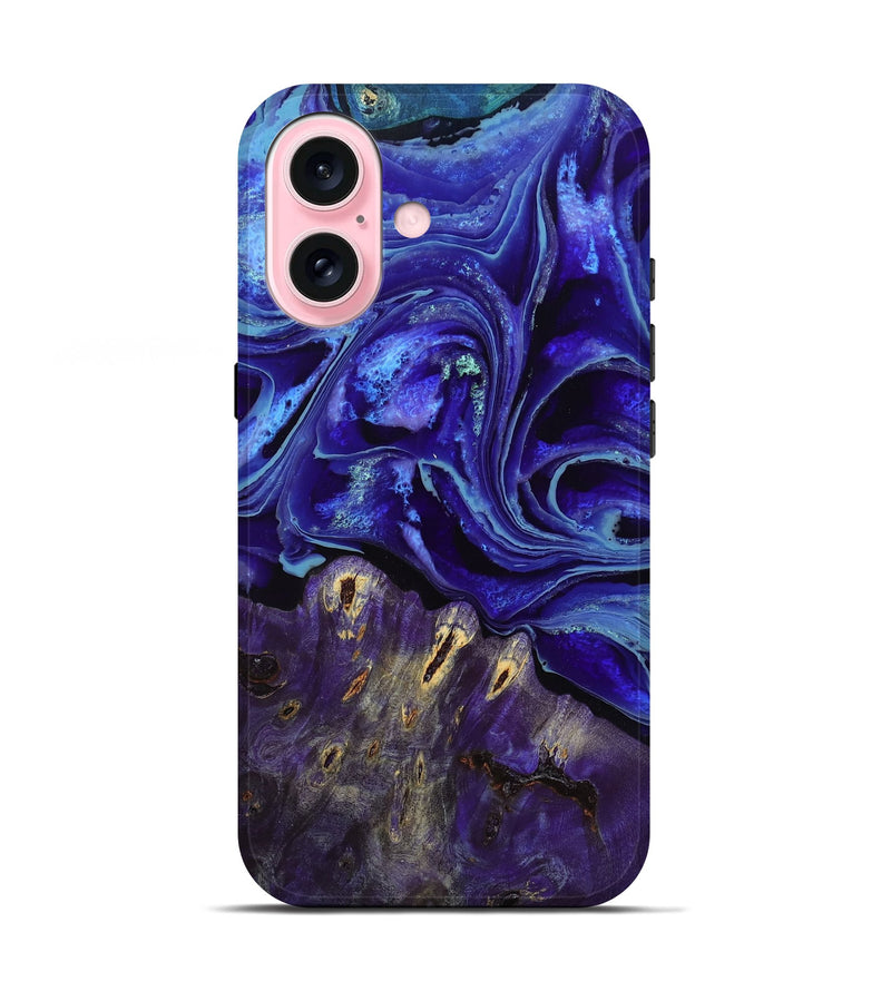 iPhone 17 Wood Live Edge Phone Case - Geo (Purple, 802510)