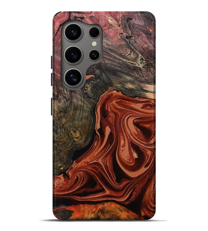 Galaxy S25 Ultra Wood Live Edge Phone Case - Leona (Red, 802517)