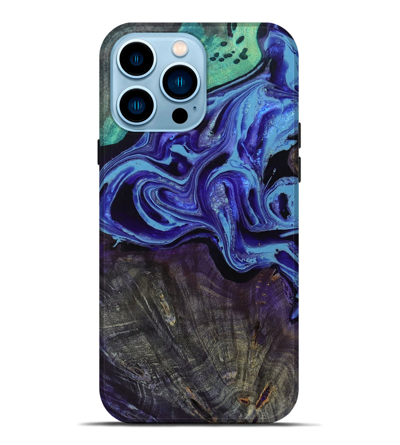 iPhone 14 Pro Max Wood Live Edge Phone Case - Al (Purple, 802525)