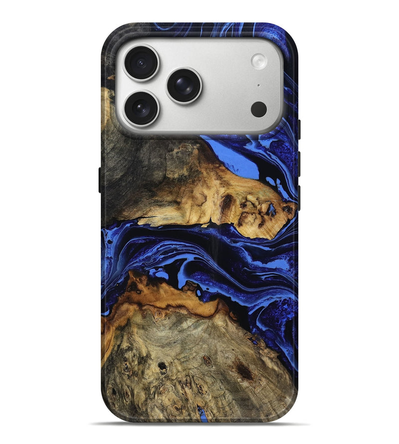 iPhone 17 Pro Max Wood Live Edge Phone Case - Marcelo (Blue, 802526)