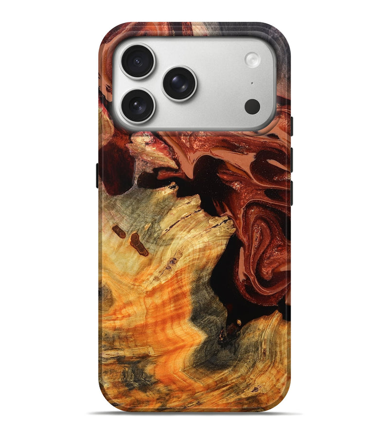 iPhone 17 Pro Max Wood Live Edge Phone Case - Kaliyah (Red, 802537)