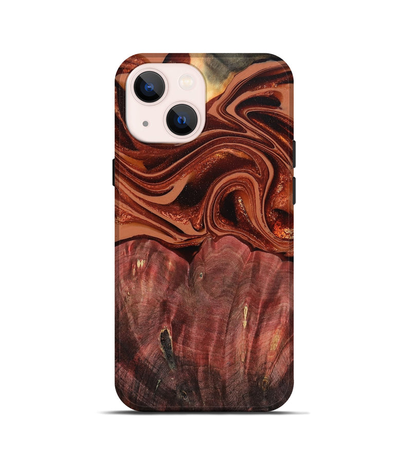 iPhone 13 mini Wood Live Edge Phone Case - Rheta (Red, 802538)