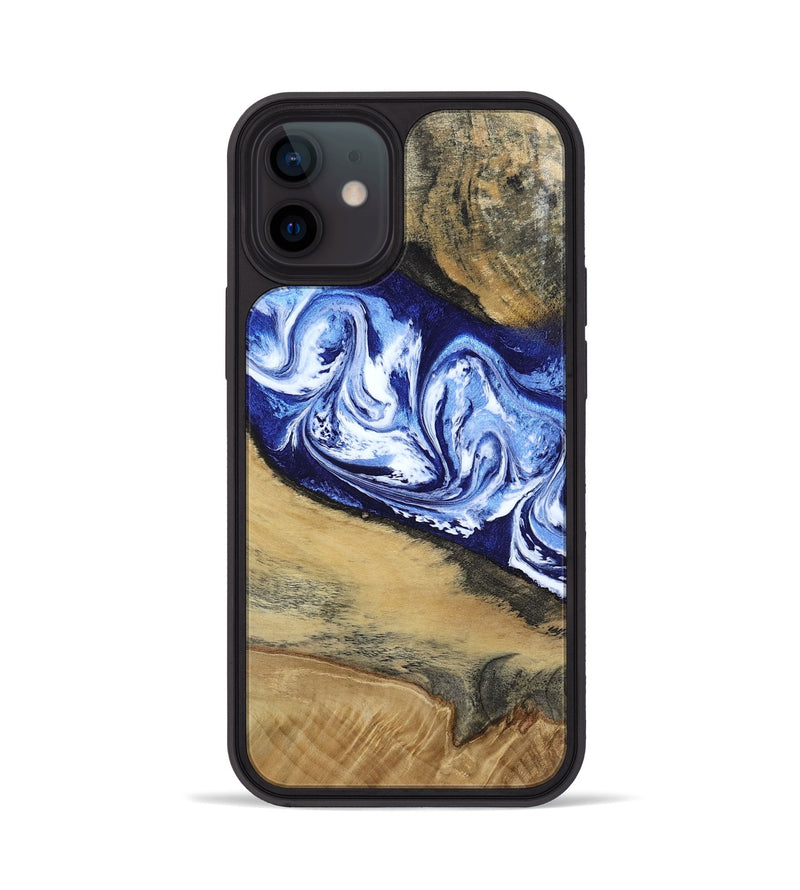 iPhone 12 Wood Phone Case - Edsel (Blue, 802548)