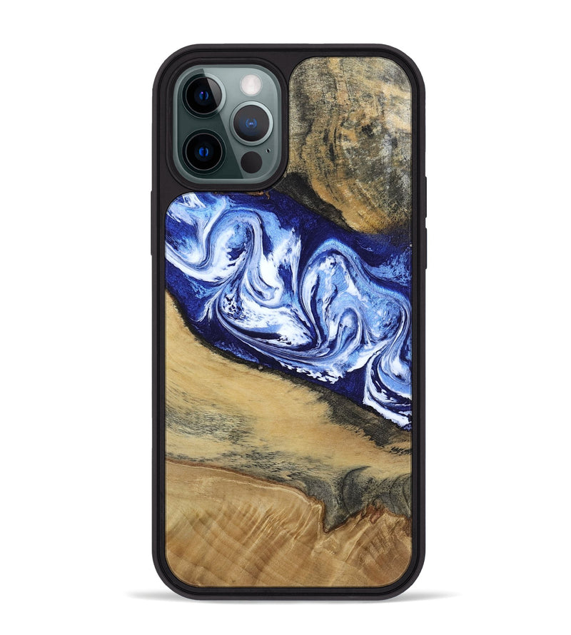 iPhone 12 Pro Max Wood Phone Case - Edsel (Blue, 802548)