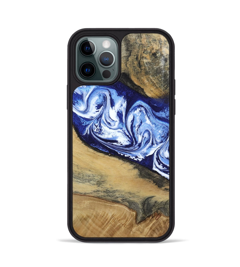 iPhone 12 Pro Wood Phone Case - Edsel (Blue, 802548)