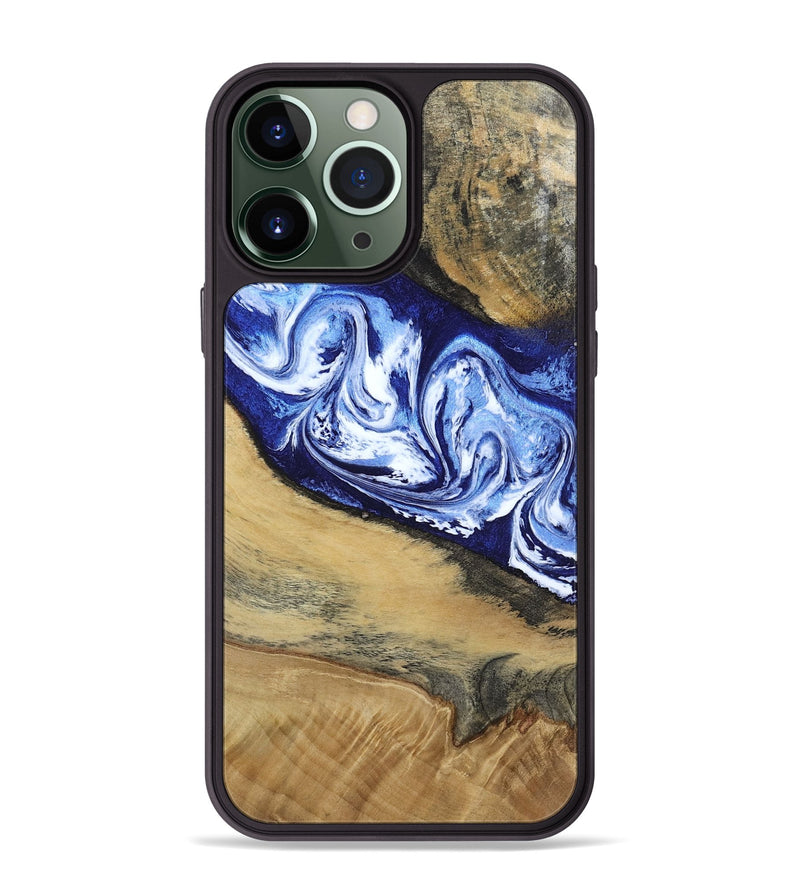 iPhone 13 Pro Max Wood Phone Case - Edsel (Blue, 802548)