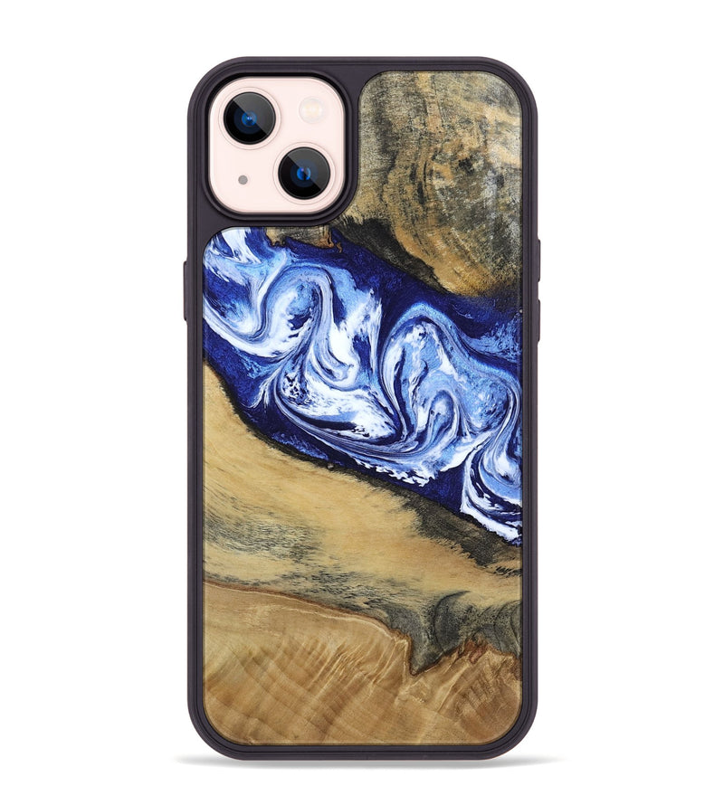 iPhone 14 Plus Wood Phone Case - Edsel (Blue, 802548)
