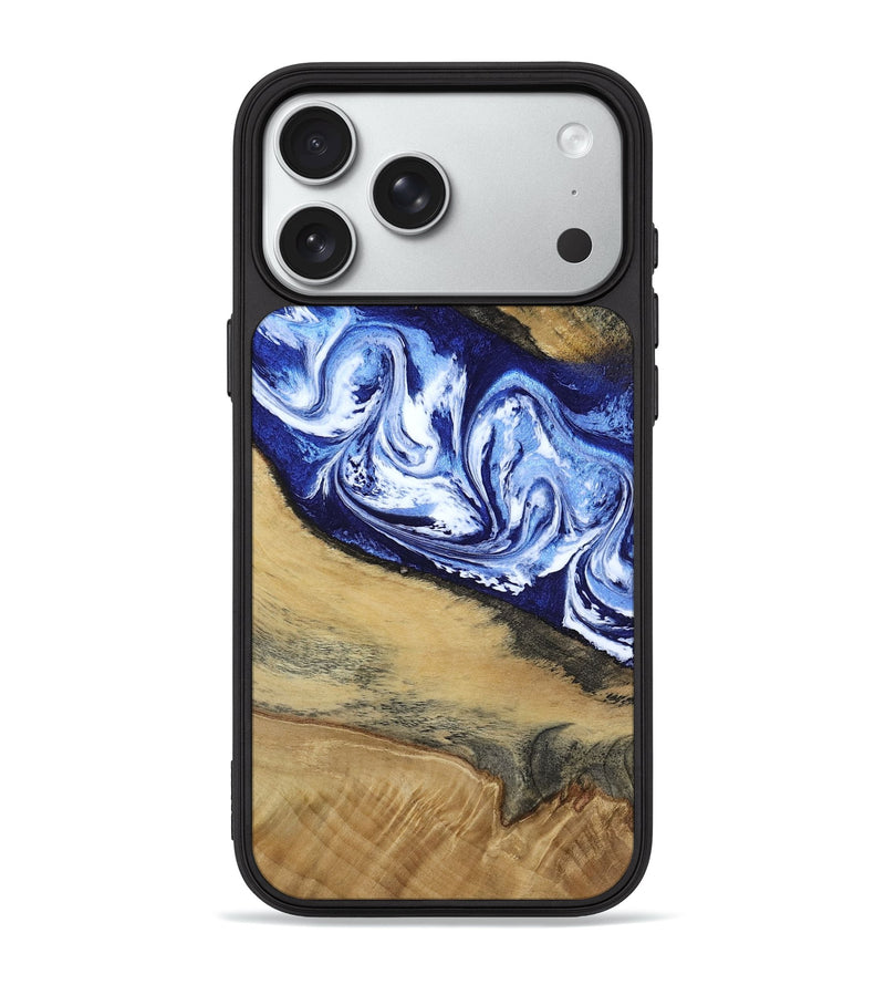 iPhone 18 Pro Max Wood Phone Case - Edsel (Blue, 802548)