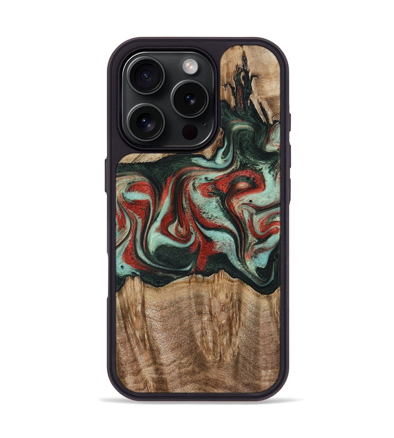 iPhone 16 Pro Wood Phone Case - Chase (Green, 802598)