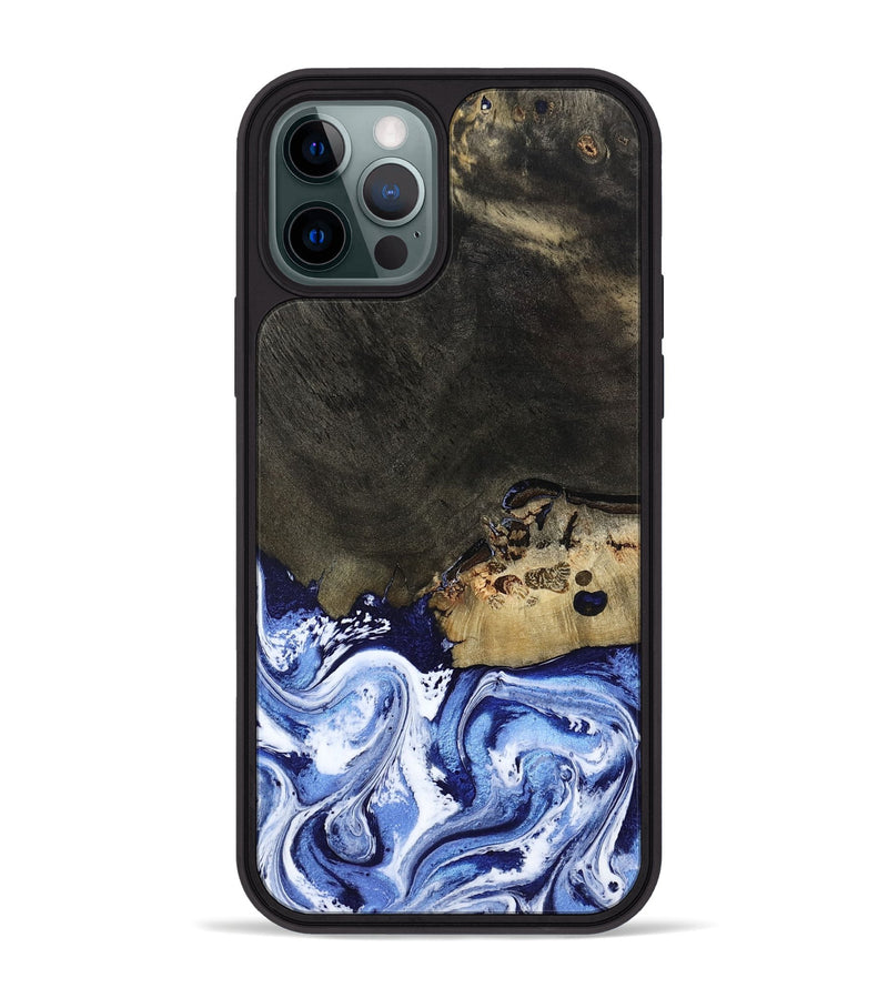 iPhone 12 Pro Max Wood Phone Case - Emanuel (Blue, 802605)