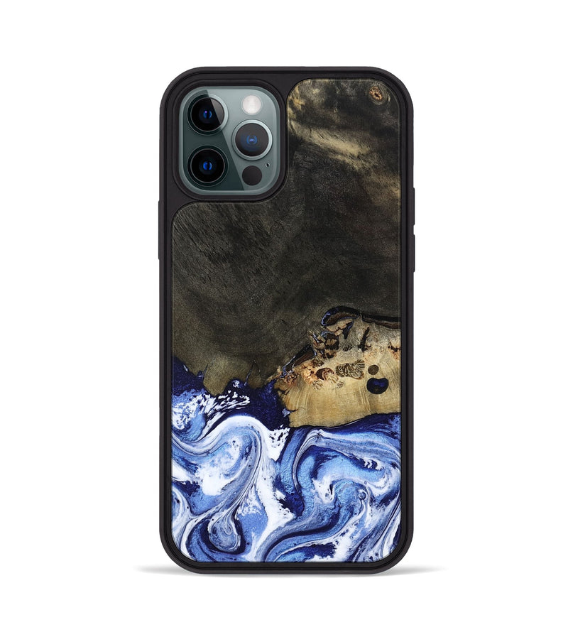 iPhone 12 Pro Wood Phone Case - Emanuel (Blue, 802605)