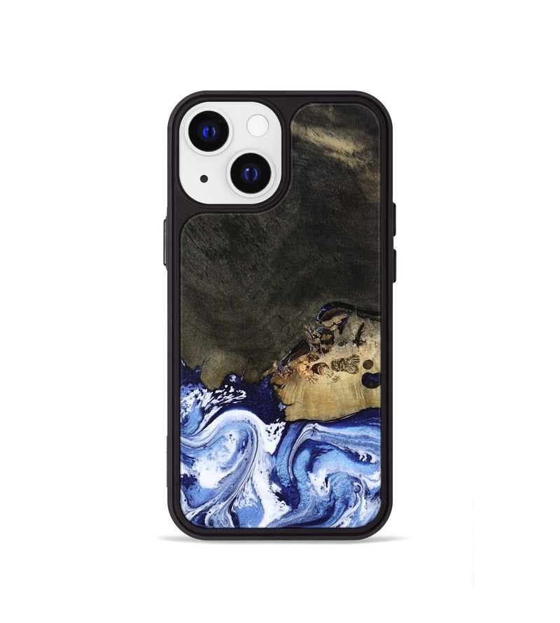 iPhone 13 mini Wood Phone Case - Emanuel (Blue, 802605)