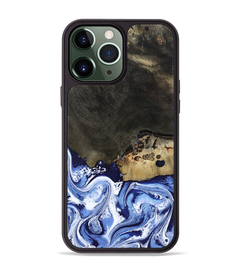 iPhone 13 Pro Max Wood Phone Case - Emanuel (Blue, 802605)