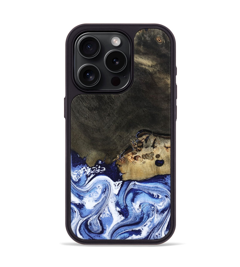 iPhone 15 Pro Wood Phone Case - Emanuel (Blue, 802605)
