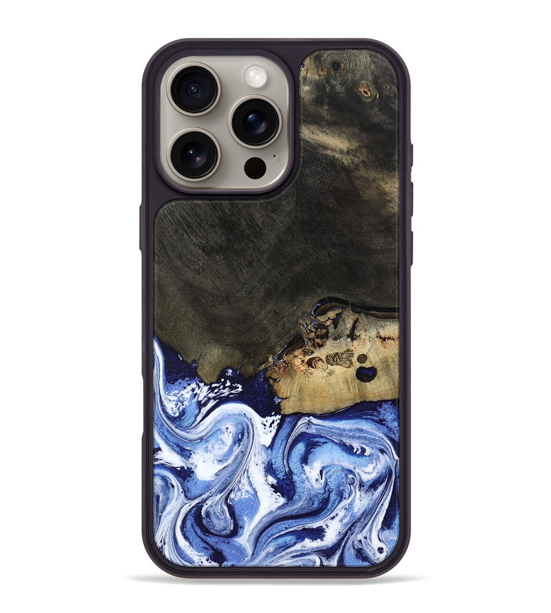 iPhone 16 Pro Max Wood Phone Case - Emanuel (Blue, 802605)