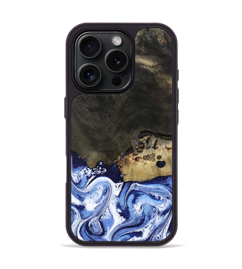 iPhone 16 Pro Wood Phone Case - Emanuel (Blue, 802605)