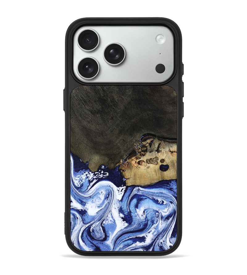 iPhone 18 Pro Max Wood Phone Case - Emanuel (Blue, 802605)