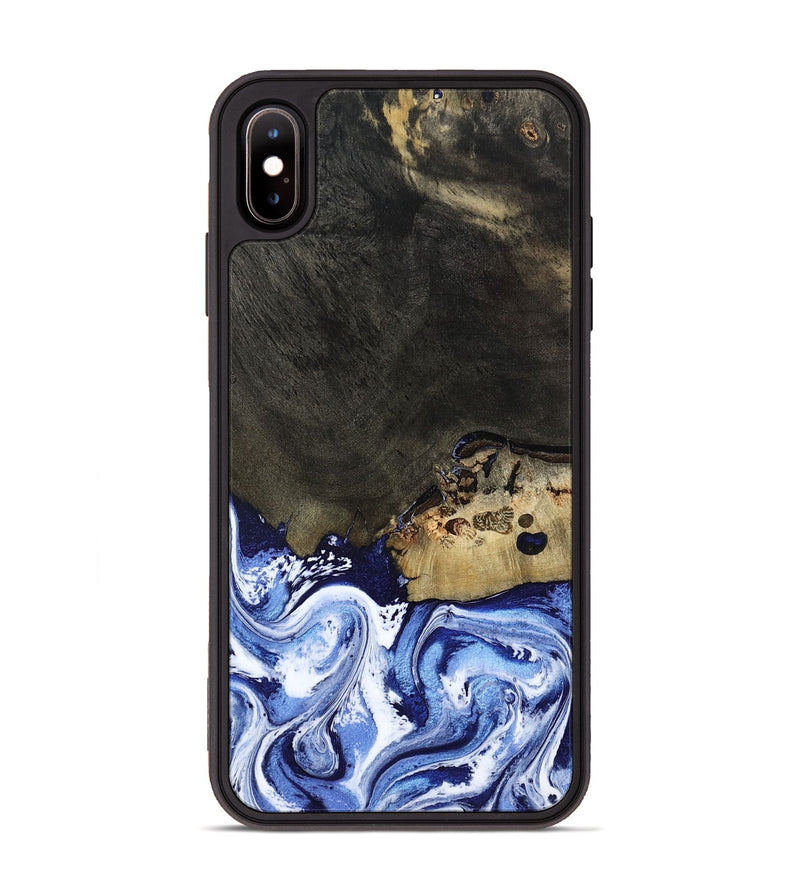 iPhone Xs Max Wood Phone Case - Emanuel (Blue, 802605)