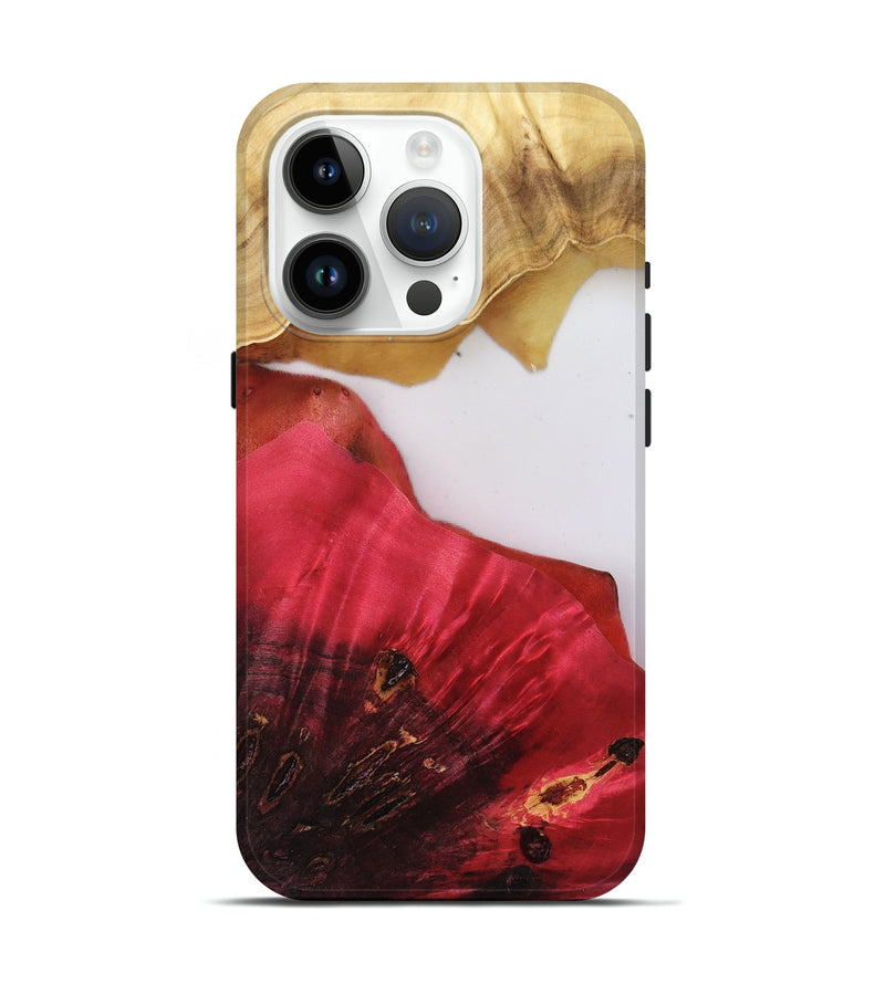 iPhone 15 Pro Wood Live Edge Phone Case - Geralyn (Red, 802679)