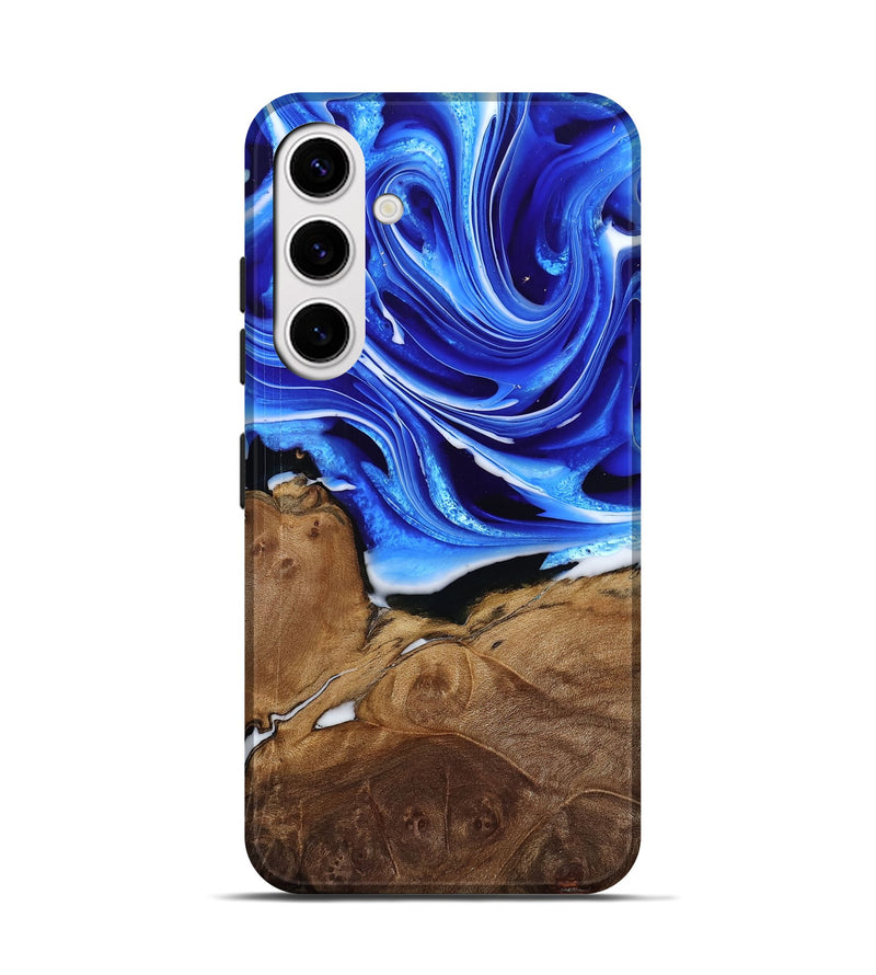 Galaxy S25 Wood Live Edge Phone Case - Jules (Blue, 802681)