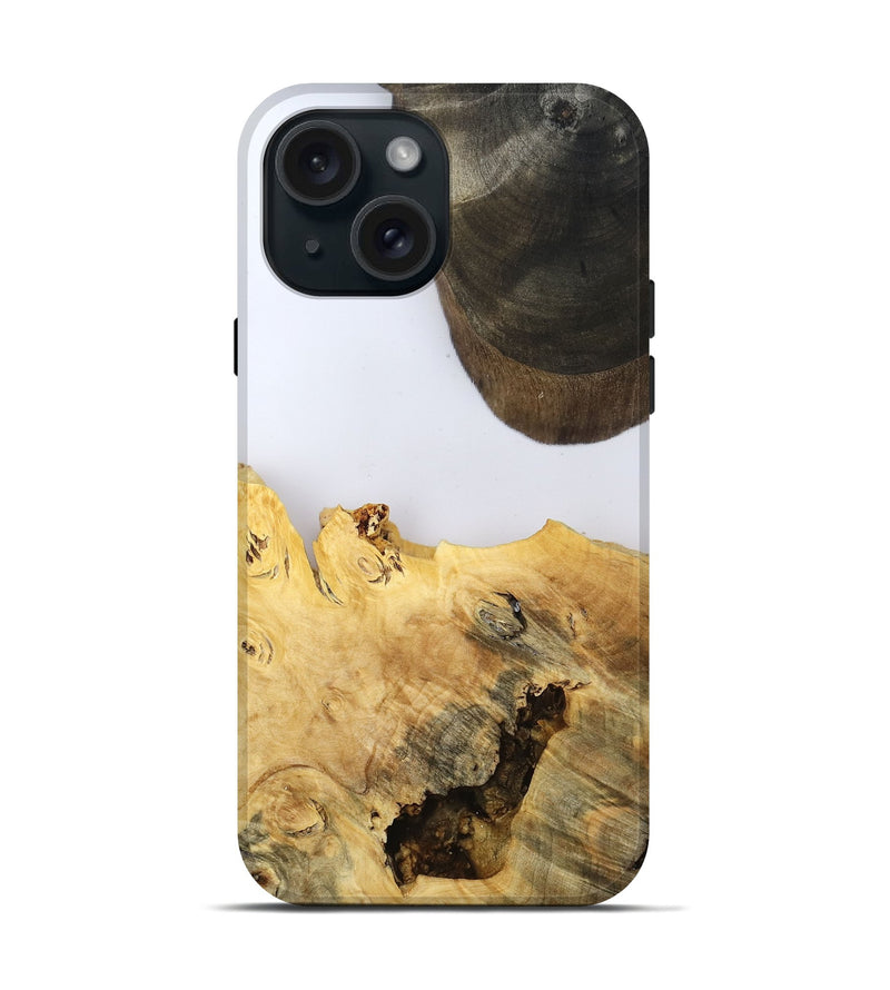 iPhone 15 Wood Live Edge Phone Case - Alyse (Clear, 802685)