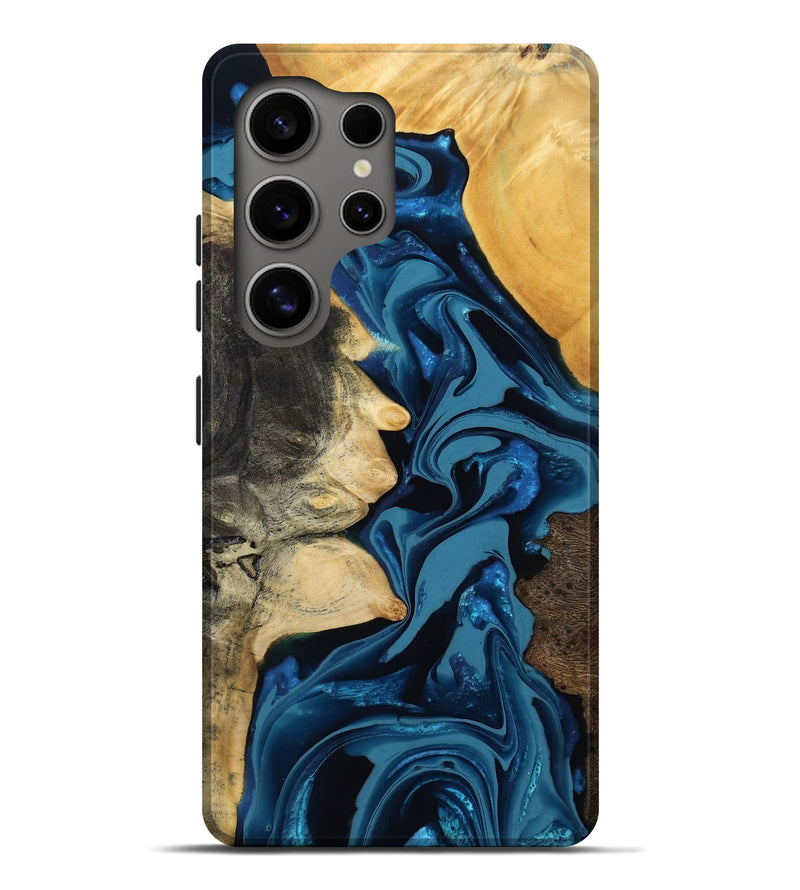 Galaxy S25 Ultra Wood Live Edge Phone Case - Annie (Blue, 802686)