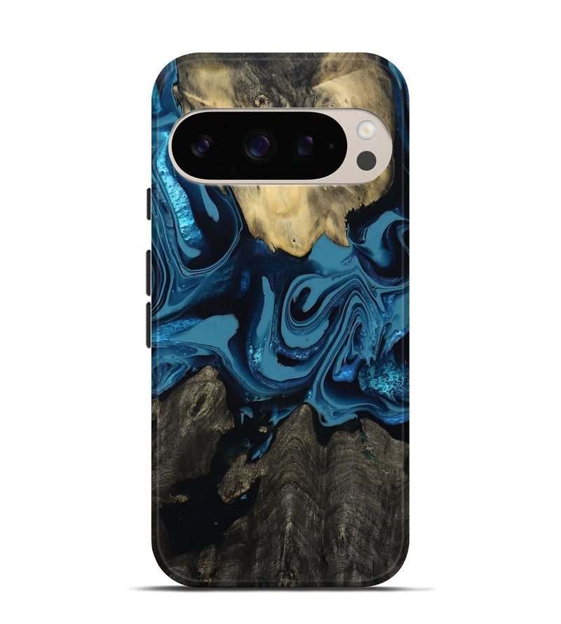 Pixel 10 Pro Wood Live Edge Phone Case - Pablo (Blue, 802688)