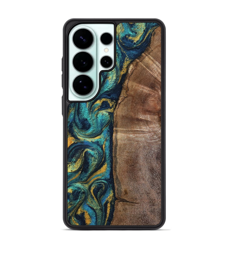 Galaxy S26 Ultra Wood Phone Case - Glenna (Teal & Gold, 802714)