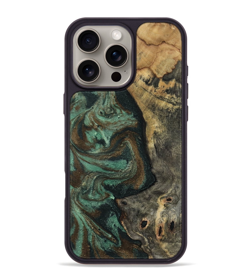 iPhone 16 Pro Max Wood Phone Case - Lenora (Green, 802765)