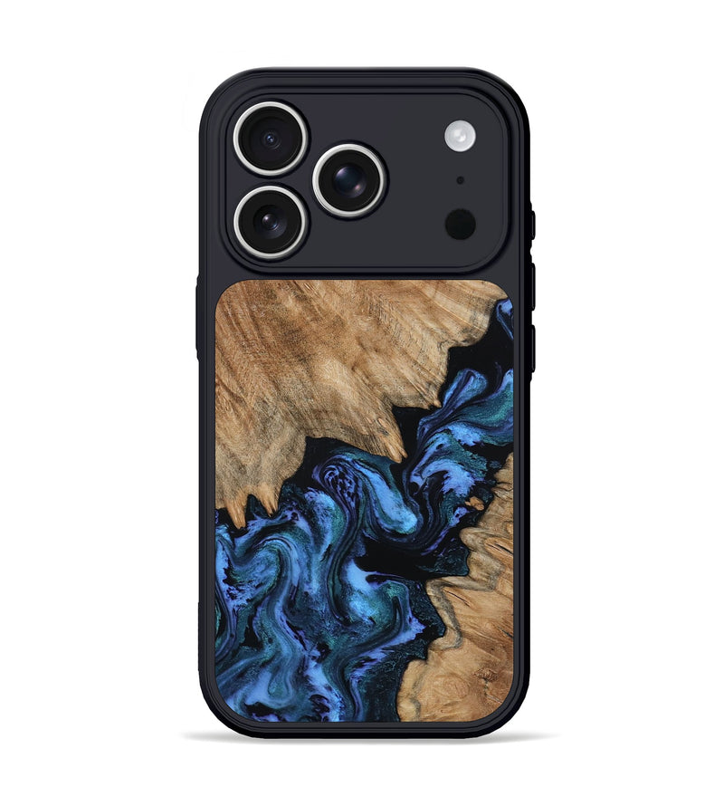 iPhone 17 Pro Wood Phone Case - William (Blue, 802775)