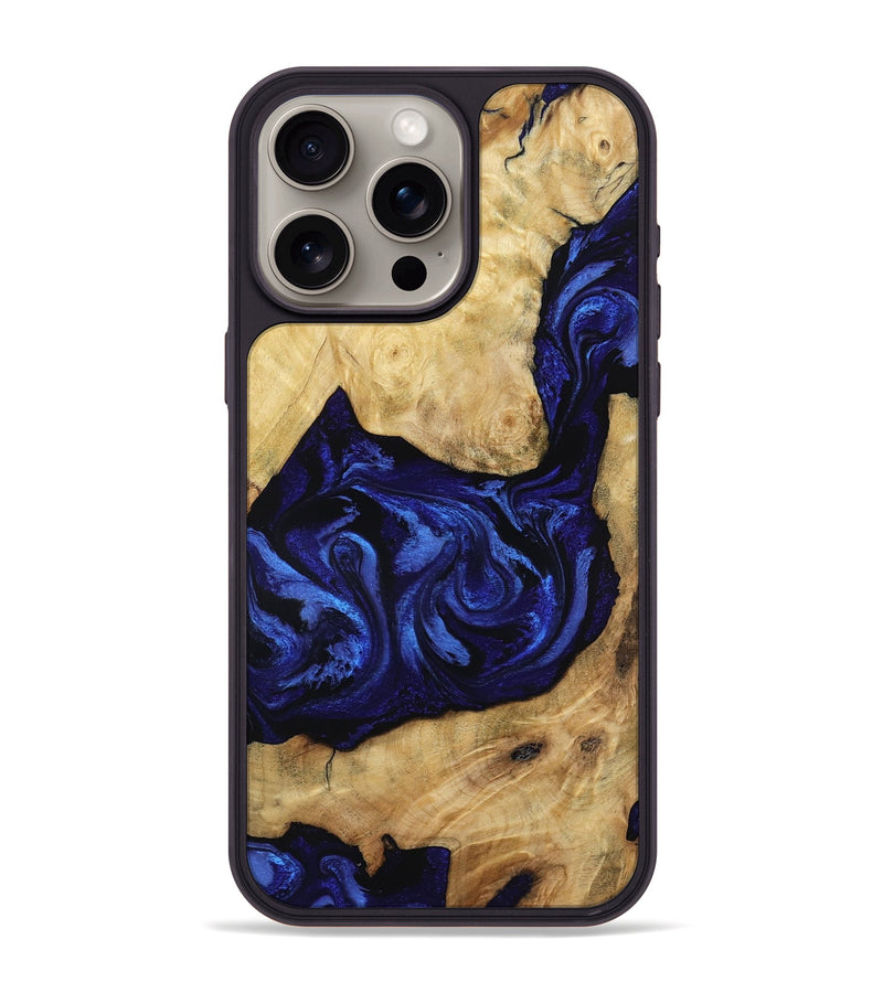 iPhone 15 Pro Max Wood Phone Case - Leander (Blue, 802776)