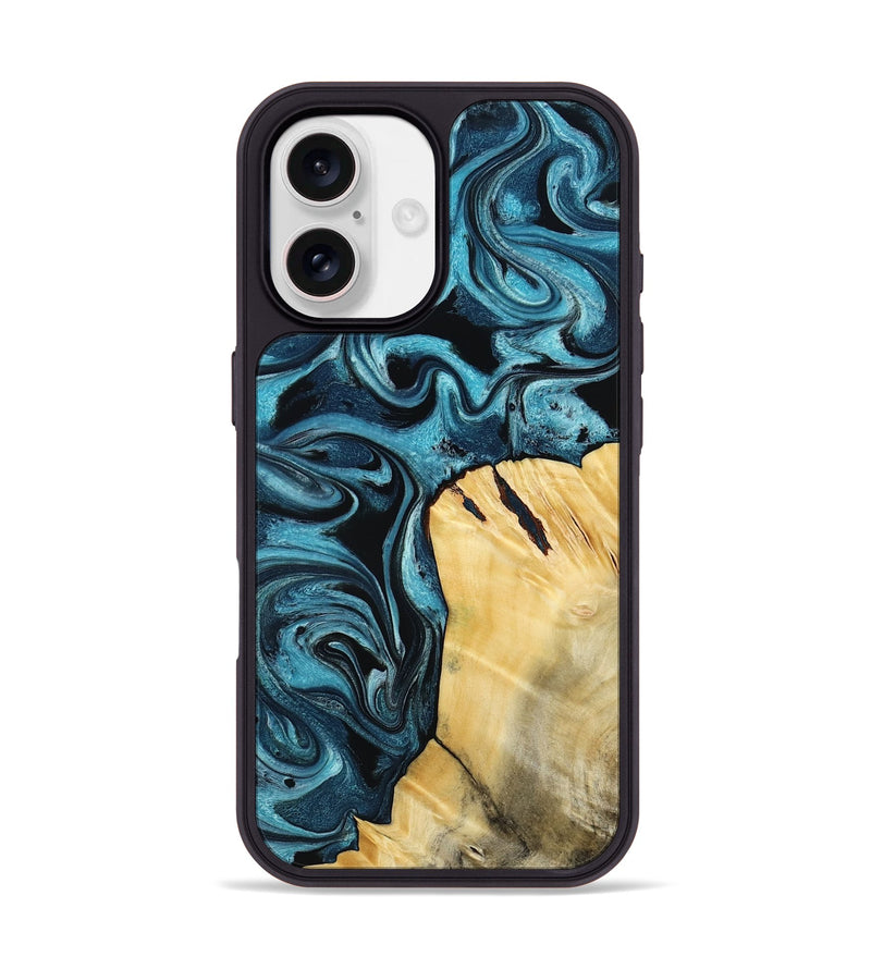 iPhone 17 Wood Phone Case - Waylon (Blue, 802779)