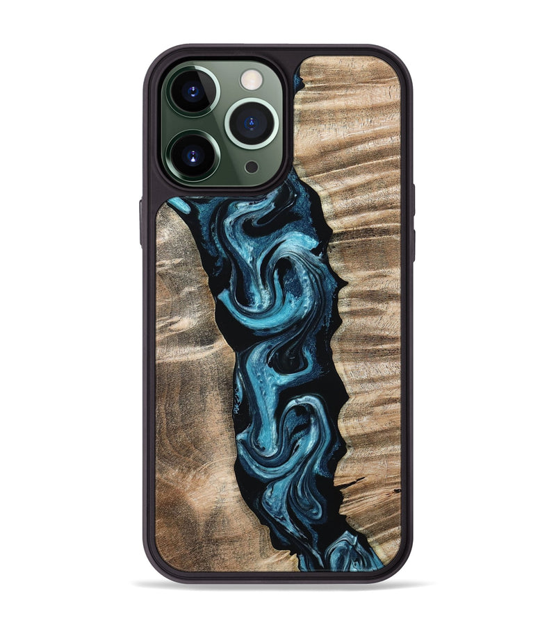 iPhone 13 Pro Max Wood Phone Case - Lilia (Blue, 802780)