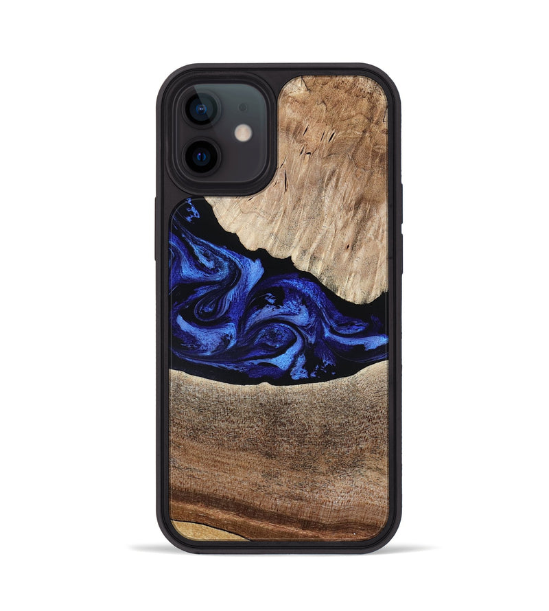 iPhone 12 Wood Phone Case - Ariella (Blue, 802881)