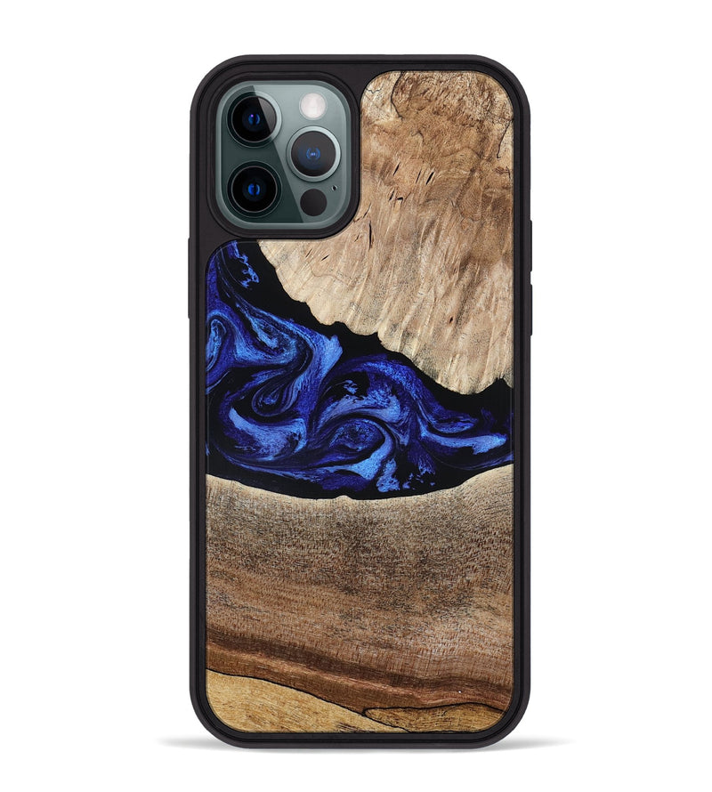 iPhone 12 Pro Max Wood Phone Case - Ariella (Blue, 802881)