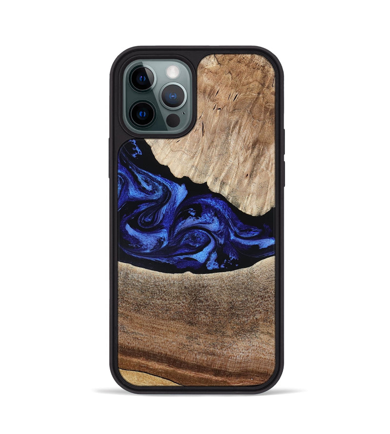 iPhone 12 Pro Wood Phone Case - Ariella (Blue, 802881)