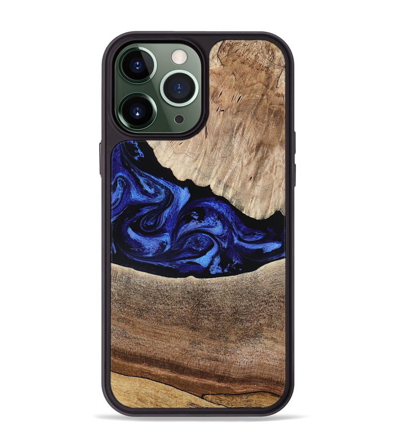 iPhone 13 Pro Max Wood Phone Case - Ariella (Blue, 802881)