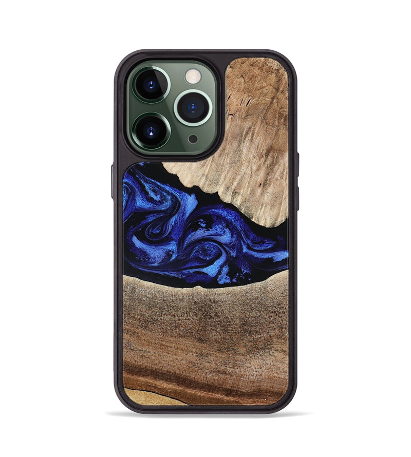 iPhone 13 Pro Wood Phone Case - Ariella (Blue, 802881)