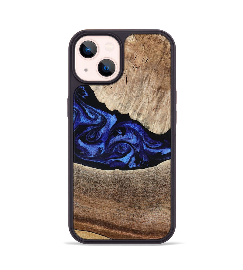 iPhone 14 Wood Phone Case - Ariella (Blue, 802881)