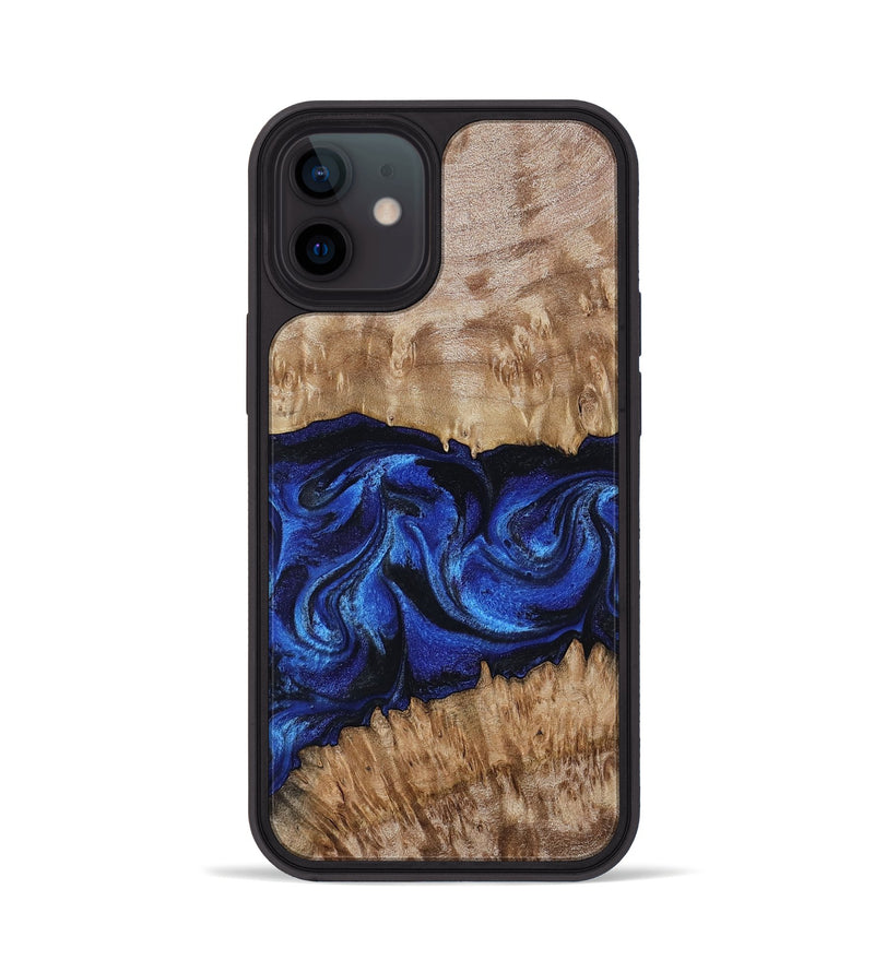 iPhone 12 Wood Phone Case - Nels (Blue, 802886)