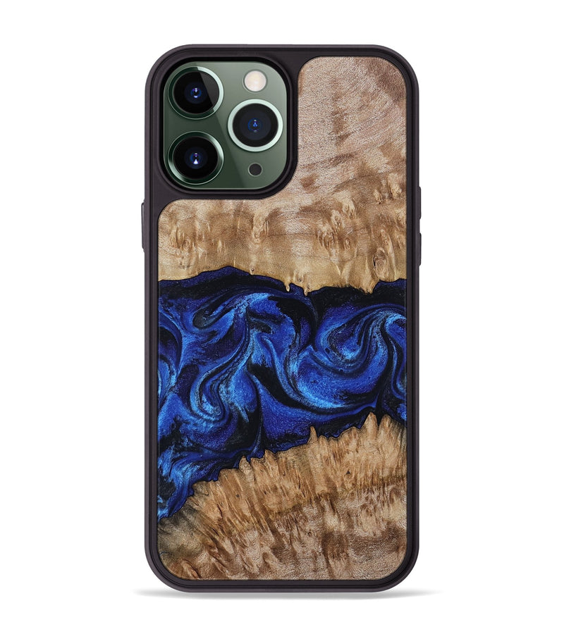 iPhone 13 Pro Max Wood Phone Case - Nels (Blue, 802886)