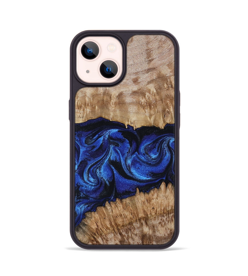 iPhone 14 Wood Phone Case - Nels (Blue, 802886)