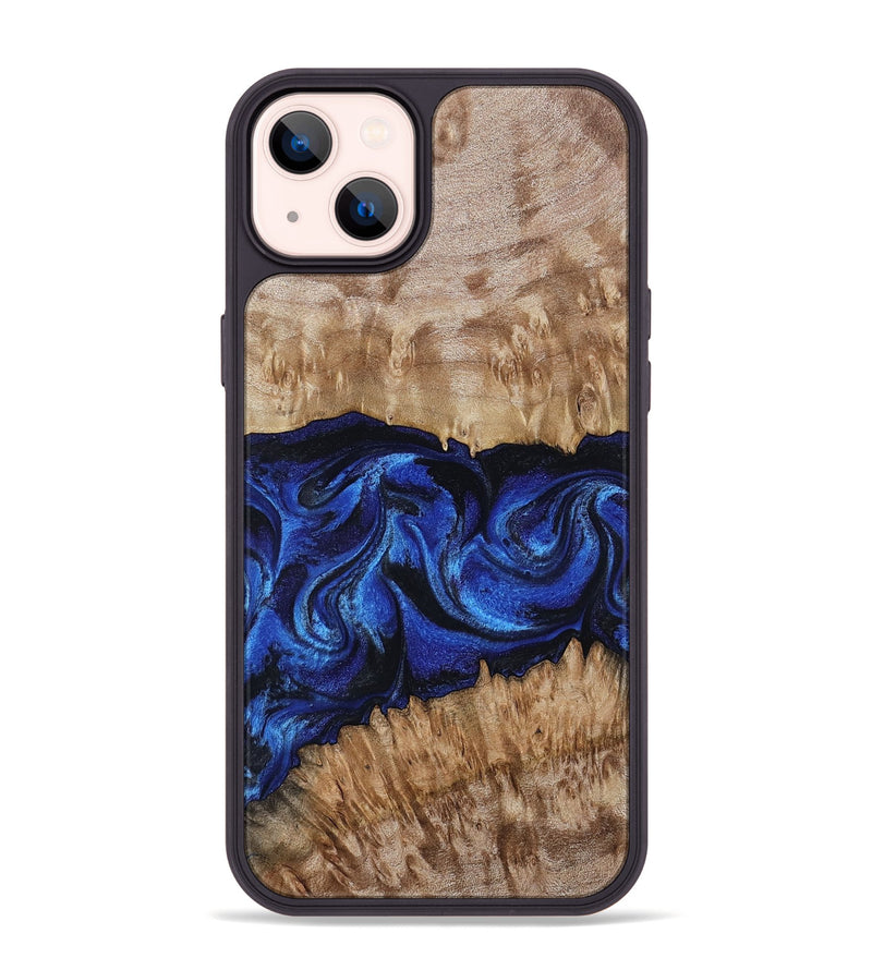 iPhone 14 Plus Wood Phone Case - Nels (Blue, 802886)